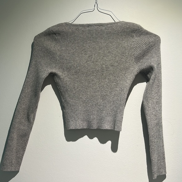 Grey PacSun Kendall and Kylie Ribbed Henley Shirt - Picture 2 of 2